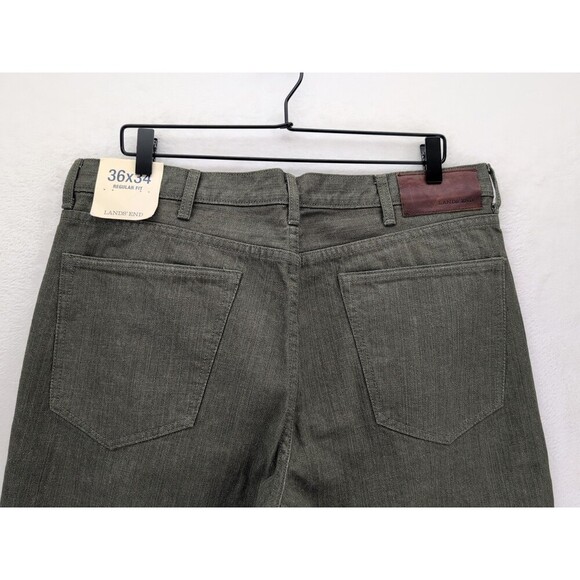 Lands' End Regular Fit Coupe Simple Olive/Green jeans Mens size 36x34 NWT - Picture 12 of 15
